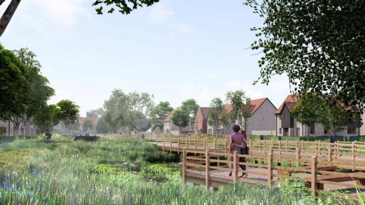 A key ecological feature of the development, the wetland area enhances biodiversity while providing a scenic and peaceful space for the community.